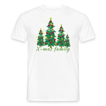 arbre de noël, arbre de noël, noël, famille, - T-shirt homme - blanc - Devant - AI Model Male 178 dark (178cm)