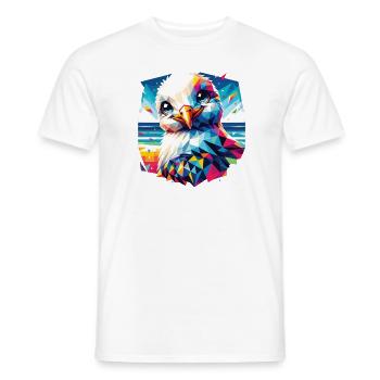 Polygon Möwe Sommer Urlaub bunt - Männer T-Shirt - Weiß - Vorne - AI Model Male 178 dark (178cm)