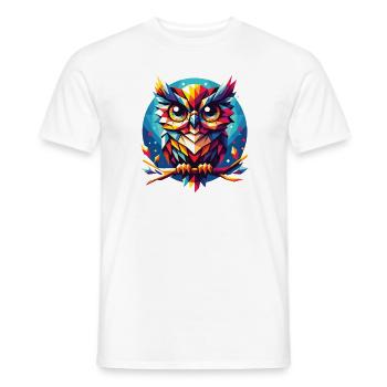 Polygon Eule geometrisch - Männer T-Shirt - Weiß - Vorne - AI Model Male 178 dark (178cm)