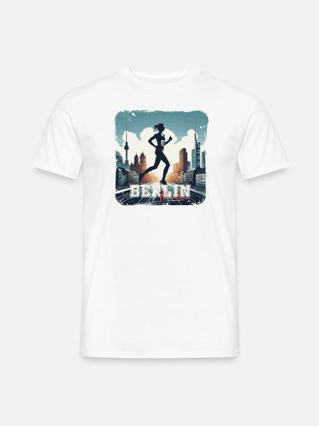Berlin Marathon Läuferin Laufshirt für Frauen - Männer T-Shirt - Weiß