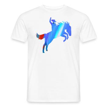 équitation,équitation,course,équitation,western - T-shirt homme - blanc - Devant - AI Model Male 178 dark (178cm)