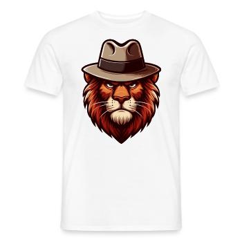 Lion avec chapeau - T-shirt homme - blanc - Devant - AI Model Male 178 dark (178cm)