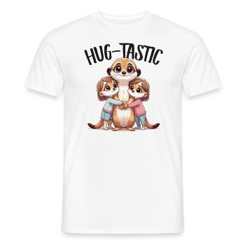 Hug-Tastic Suricate Maman Enfants Amour de la famille - T-shirt homme - blanc - Devant - AI Model Male 178 dark (178cm)