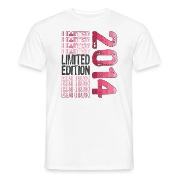 Edition Limitée Depuis 2014 Anniversaire Millésime 2014 - T-shirt homme - blanc - Devant - AI Model Male 178 dark (178cm)