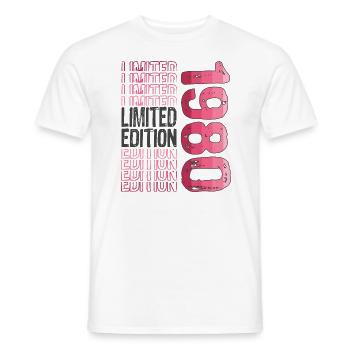 Edition limitée depuis 1980 Anniversaire Millésime 1980 - T-shirt homme - blanc - Devant - AI Model Male 178 dark (178cm)