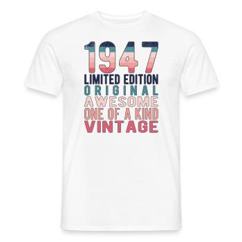 Limited Edition Since 1947 Birthday Vintage 1947 - Men's T-Shirt - white - Front - AI Model Male 178 dark (178cm)