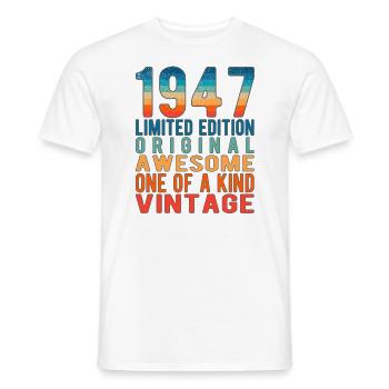 Edition limitée depuis 1947 Anniversaire Millésime 1947 - T-shirt homme - blanc - Devant - AI Model Male 178 dark (178cm)