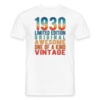 Limited Edition Since 1930 Birthday Vintage 1930's - Men's T-Shirt - white - Front - AI Model Male 178 dark (178cm)