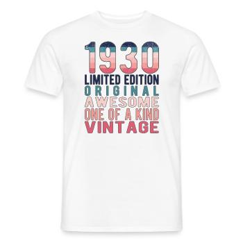 Limited Edition Since 1930 Birthday Vintage 1930's - Men's T-Shirt - white - Front - AI Model Male 178 dark (178cm)