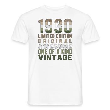 Limited Edition Since 1930 Birthday Vintage 1930's - Men's T-Shirt - white - Front - AI Model Male 178 dark (178cm)
