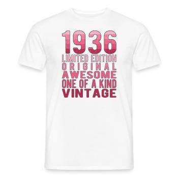 Edition limitée depuis 1936 Anniversaire Millésime 1936 - T-shirt homme - blanc - Devant - AI Model Male 178 dark (178cm)