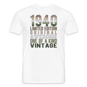 Limited Edition Since 1940 Birthday Vintage 1940's - Men's T-Shirt - white - Front - AI Model Male 178 dark (178cm)