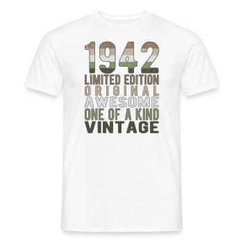 Limited Edition seit 1942 Geburtstag Vintage 1942 - Männer T-Shirt - Weiß - Vorne - AI Model Male 178 dark (178cm)