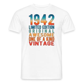 Limited Edition seit 1942 Geburtstag Vintage 1942 - Männer T-Shirt - Weiß - Vorne - AI Model Male 178 dark (178cm)
