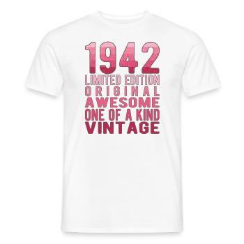 Limited Edition seit 1942 Geburtstag Vintage 1942 - Männer T-Shirt - Weiß - Vorne - AI Model Male 178 dark (178cm)