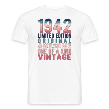 Limited Edition seit 1942 Geburtstag Vintage 1942 - Männer T-Shirt - Weiß - Vorne - AI Model Male 178 dark (178cm)