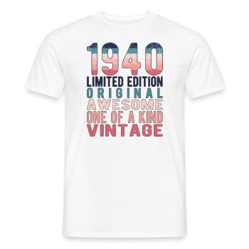 Limited Edition Since 1940 Birthday Vintage 1940's - Men's T-Shirt - white - Front - AI Model Male 178 dark (178cm)