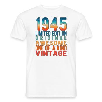 Limited Edition Since 1945 Birthday Vintage 1945 - Men's T-Shirt - white - Front - AI Model Male 178 dark (178cm)