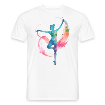 femme, gymnaste, rsg, gymnastique, illustration, aquarelle - T-shirt homme - blanc - Devant - AI Model Male 178 dark (178cm)