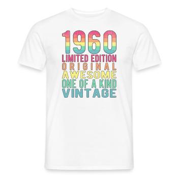 Édition limitée depuis 1960 anniversaire Vintage des années 1960 - T-shirt homme - blanc - Devant - AI Model Male 178 dark (178cm)