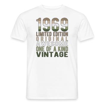 Edition limitée depuis 1969 Anniversaire Millésime 1969 - T-shirt homme - blanc - Devant - AI Model Male 178 dark (178cm)