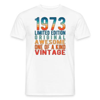 Edition limitée depuis 1973 Anniversaire Millésime 1973 - T-shirt homme - blanc - Devant - AI Model Male 178 dark (178cm)
