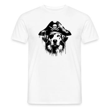 Pirate Dog Pirate Dog Graffiti Street Art Style - Men's T-Shirt - white - Front - AI Model Male 178 dark (178cm)