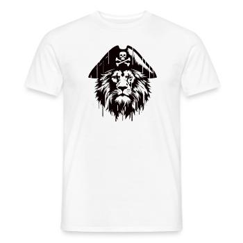 Pirate Lion Pirate Lion Graffiti Street Art Style - T-shirt homme - blanc - Devant - AI Model Male 178 dark (178cm)