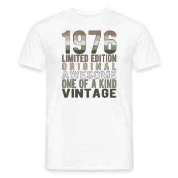 Edition limitée depuis 1976 Anniversaire Millésime 1976 - T-shirt homme - blanc - Devant - AI Model Male 178 dark (178cm)
