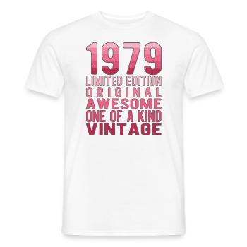 Edition limitée depuis 1979 Anniversaire Millésime 1979 - T-shirt homme - blanc - Devant - AI Model Male 178 dark (178cm)