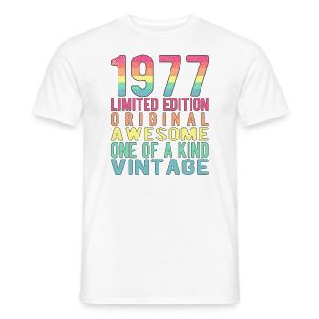 Limited Edition Since 1977 Birthday Vintage 1977 - Men's T-Shirt - white - Front - AI Model Male 178 dark (178cm)
