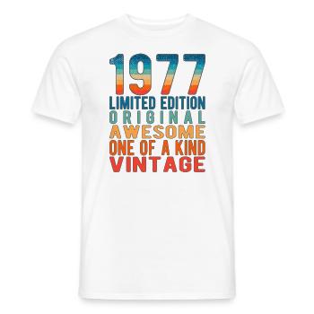 Limited Edition Since 1977 Birthday Vintage 1977 - Men's T-Shirt - white - Front - AI Model Male 178 dark (178cm)