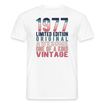 Limited Edition Since 1977 Birthday Vintage 1977 - Men's T-Shirt - white - Front - AI Model Male 178 dark (178cm)