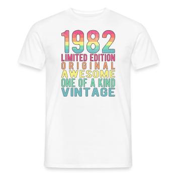 Edition limitée depuis 1982 Anniversaire Millésime 1982 - T-shirt homme - blanc - Devant - AI Model Male 178 dark (178cm)