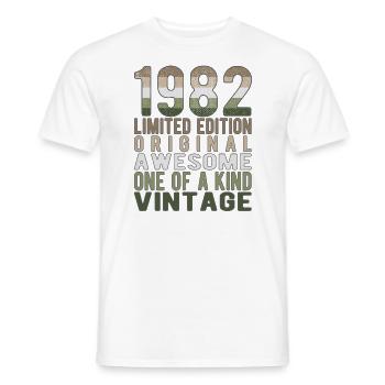 Edition limitée depuis 1982 Anniversaire Millésime 1982 - T-shirt homme - blanc - Devant - AI Model Male 178 dark (178cm)
