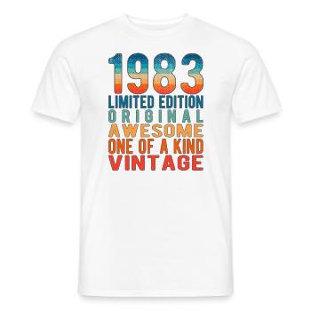 Edition limitée depuis 1983 Anniversaire Millésime 1983 - T-shirt homme - blanc - Devant - AI Model Male 178 dark (178cm)