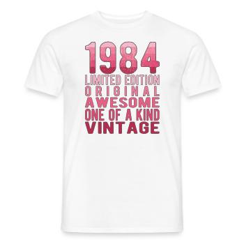 Edition limitée depuis 1984 Anniversaire Millésime 1984 - T-shirt homme - blanc - Devant - AI Model Male 178 dark (178cm)