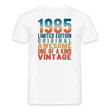 Edition limitée depuis 1985 Anniversaire Millésime 1985 - T-shirt homme - blanc - Devant - AI Model Male 178 dark (178cm)