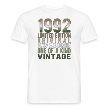 Edition limitée depuis 1992 Anniversaire Millésime 1992 - T-shirt homme - blanc - Devant - AI Model Male 178 dark (178cm)