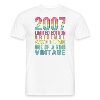 Limited Edition Since 2007 Birthday Vintage 2007 - Men's T-Shirt - white - Front - AI Model Male 178 dark (178cm)