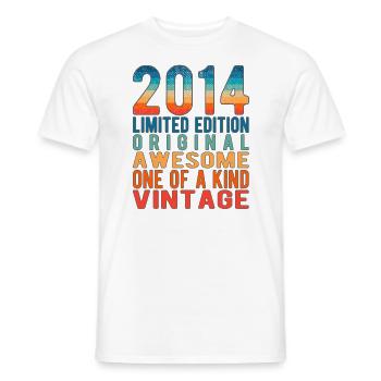 Limited Edition Since 2014 Birthday Vintage 2014 - Men's T-Shirt - white - Front - AI Model Male 178 dark (178cm)