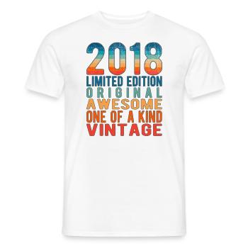 Limited Edition Since 2018 Birthday Vintage 2018 - Men's T-Shirt - white - Front - AI Model Male 178 dark (178cm)