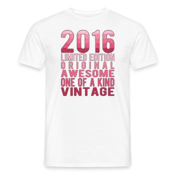 Edition limitée depuis 2016 Anniversaire Millésime 2016 - T-shirt homme - blanc - Devant - AI Model Male 178 dark (178cm)