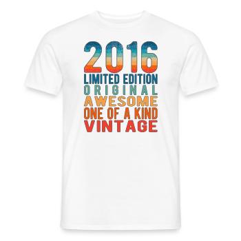 Edition limitée depuis 2016 Anniversaire Millésime 2016 - T-shirt homme - blanc - Devant - AI Model Male 178 dark (178cm)