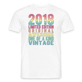 Limited Edition Since 2018 Birthday Vintage 2018 - Men's T-Shirt - white - Front - AI Model Male 178 dark (178cm)