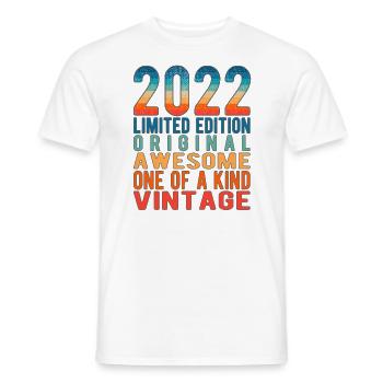 Edition limitée depuis 2022 Anniversaire Millésime 2022 - T-shirt homme - blanc - Devant - AI Model Male 178 dark (178cm)