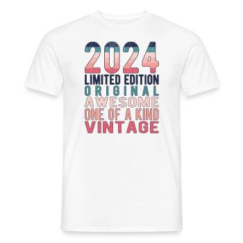 Edition limitée depuis 2024 Anniversaire Millésime 2024 - T-shirt homme - blanc - Devant - AI Model Male 178 dark (178cm)