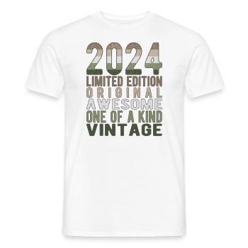 Edition limitée depuis 2024 Anniversaire Millésime 2024 - T-shirt homme - blanc - Devant - AI Model Male 178 dark (178cm)