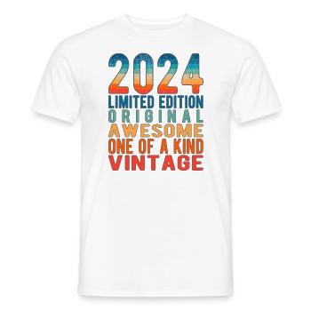 Edition limitée depuis 2024 Anniversaire Millésime 2024 - T-shirt homme - blanc - Devant - AI Model Male 178 dark (178cm)