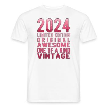 Edition limitée depuis 2024 Anniversaire Millésime 2024 - T-shirt homme - blanc - Devant - AI Model Male 178 dark (178cm)